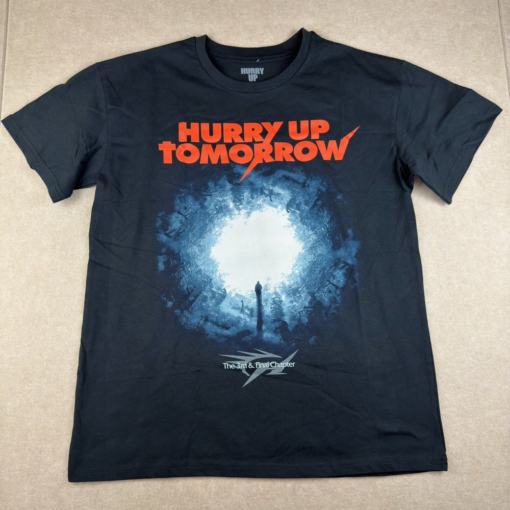 The Weeknd‎ Shirt Men's L Black Hurry Up Tomorrow Final Chapter Band Graphic Tee
